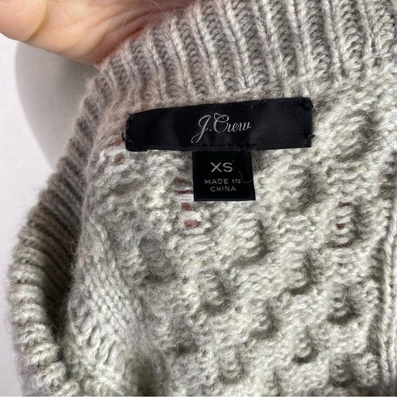 J. Crew Gray Popcorn Cable Knit Wool Blend Pullover Sweater - Picture 5 of 8